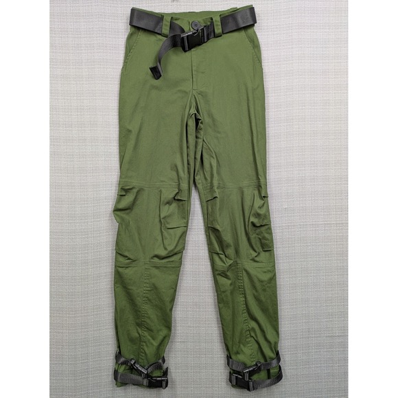 Black Milk Pants - Black Milk Pants Womens 8 Green Jogger Belted Adjustable Hem Strap Utility